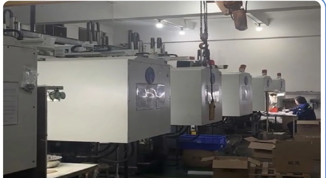 Production equipment operating inside the manufacturing facility